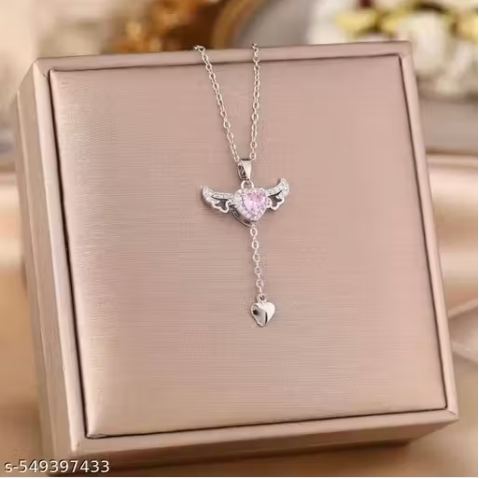 Antique Silver Plated Angel Necklace Chain