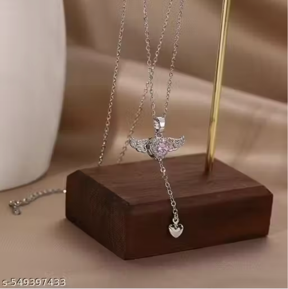 Antique Silver Plated Angel Necklace Chain