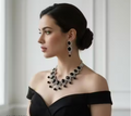 Designer Black Crystal Choker Jewellery Set for Party/Wedding
