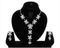 Premium Jewellery Set for Women – Silver Stone Necklace with Earrings | Wedding Collection