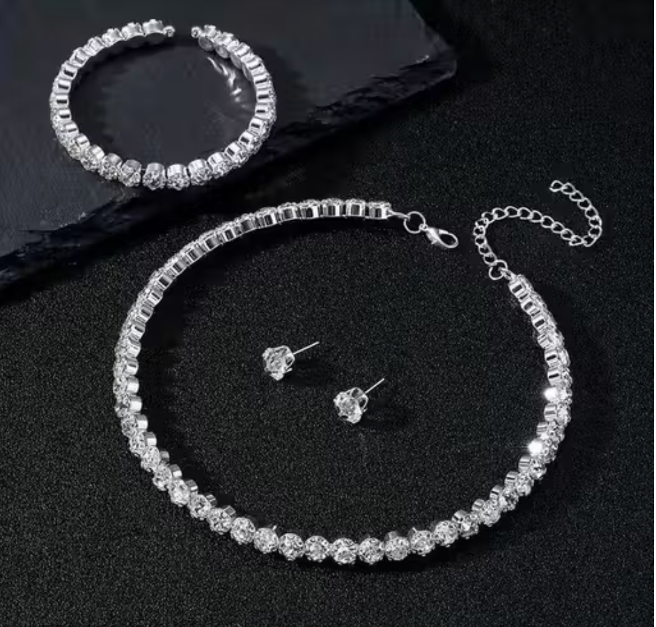 Fancy Single line chokar and Bracelet Comboc