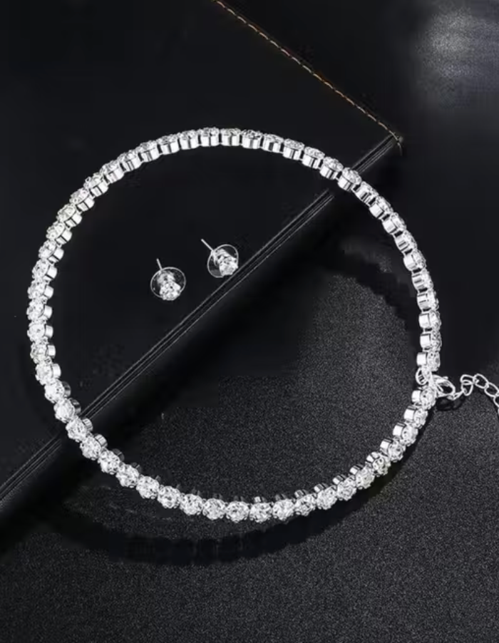 Fancy Single line chokar and Bracelet Comboc