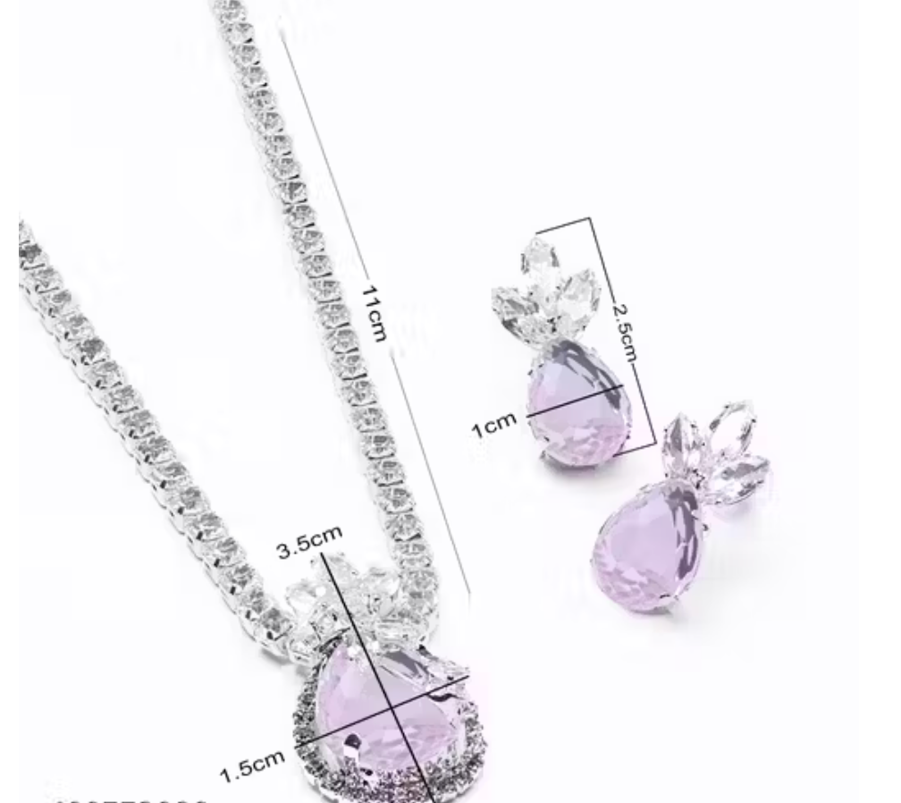 Pink Necklace Pendant Set|stone pendant|Elegant Pendant |Party wear|