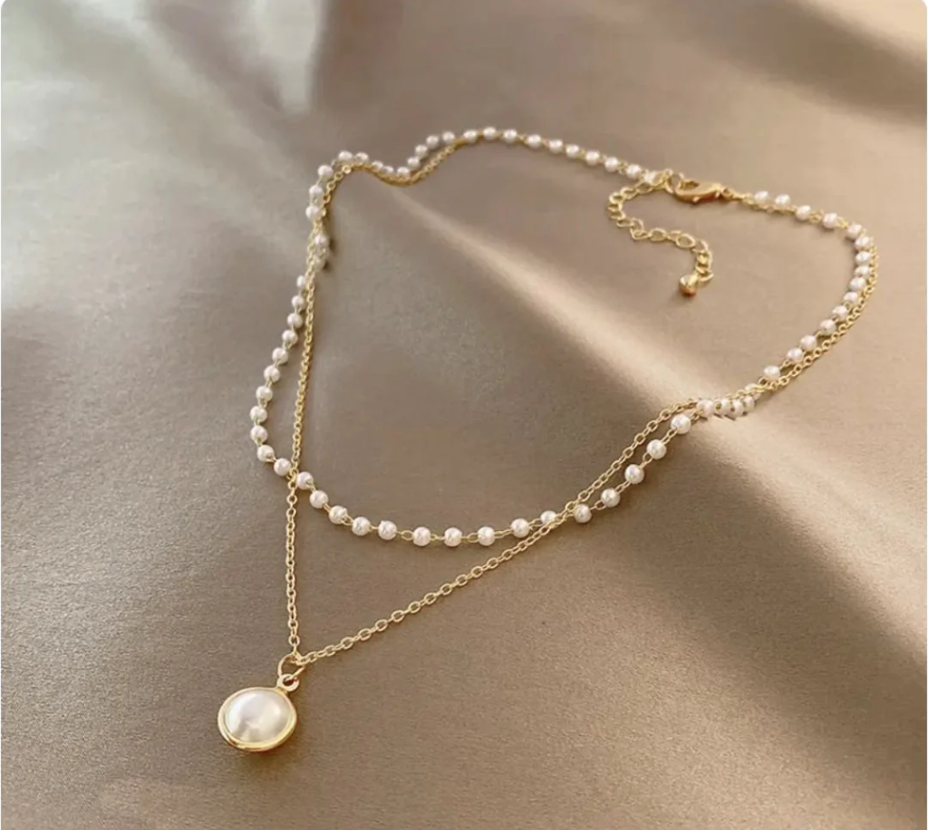 Perky Pearl Layered Bracelet & Necklace Set